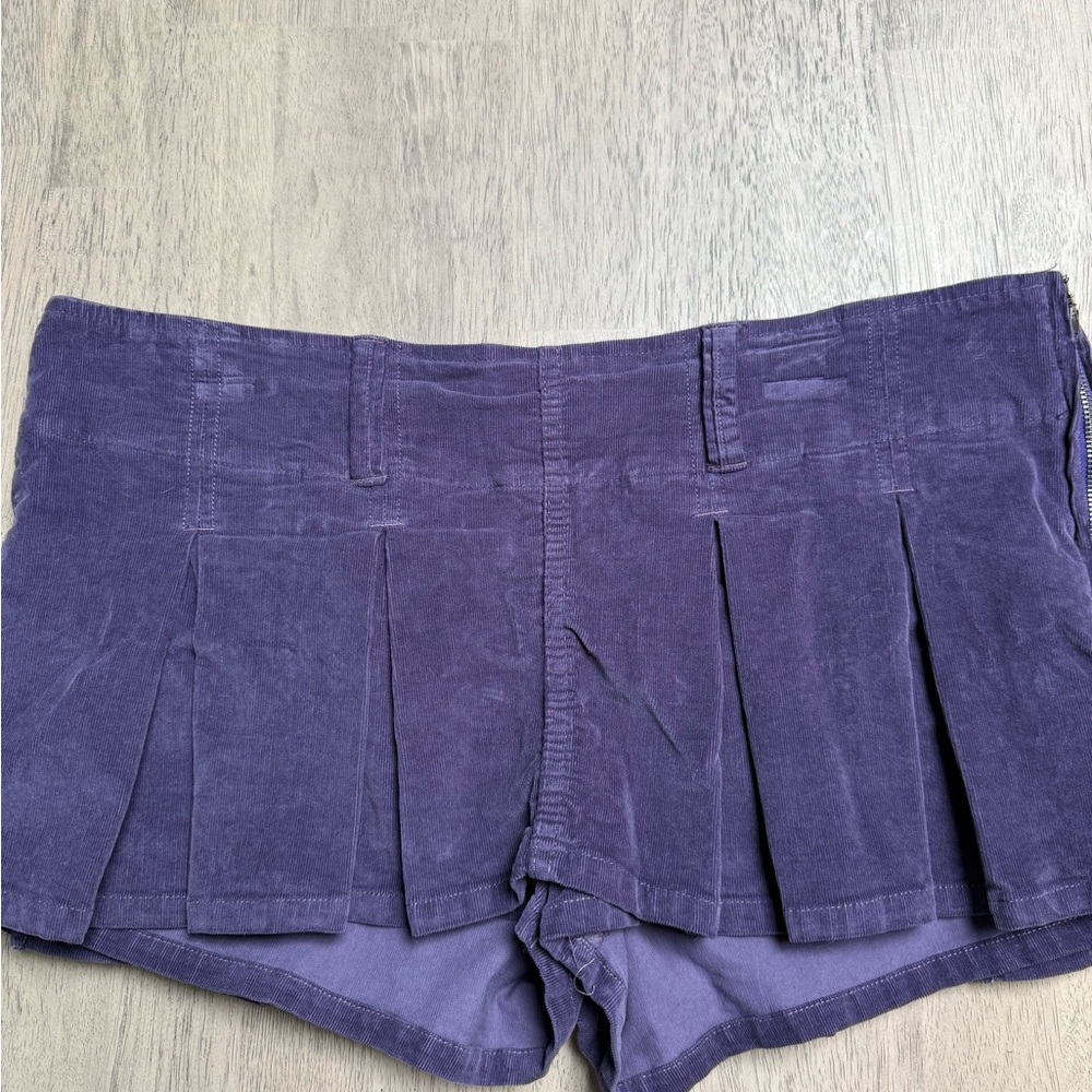 NWOT Free People Purple Corduroy Skorts with Textured Ribbed Pattern size 12